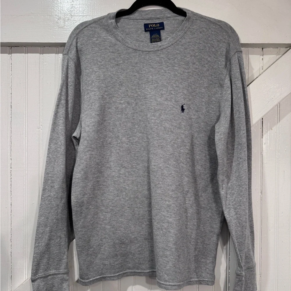 Polo Ralph Lauren Gray Waffle Knit Crewneck L